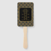 Art Deco Embroidered-Style Wedding Program Handwaaier (Achterkant)