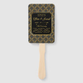 Art Deco Embroidered-Style Wedding Program Handwaaier (Voorkant)