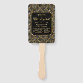 Art Deco Embroidered-Style Wedding Program Handwaaier