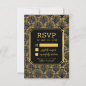 Art Deco Embroidered-Style Wedding RSVP Card Kaartje (Voorkant)