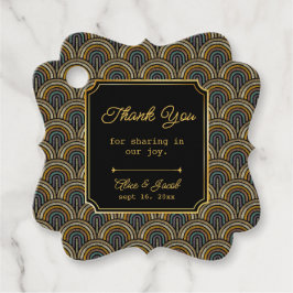 Art Deco Embroidered-Style Wedding Thank You Bedankjes Labels