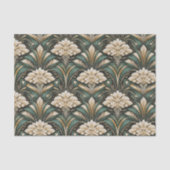 Art Deco Emerald Gilded Bloom Pattern Tissuepapier (Voorkant)