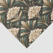 Art Deco Emerald Gilded Bloom Pattern Tissuepapier (Detail)