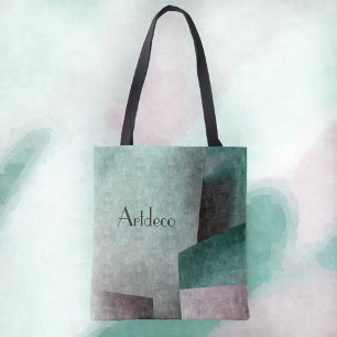 Art Deco Emerald Green Roos Abstract Tote Bag