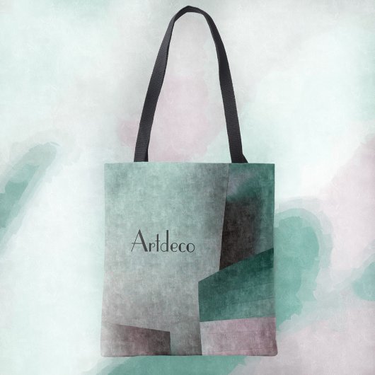 Art Deco Emerald Green Roos Abstract Tote Bag