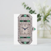 Art Deco Emeralds en Diamonds Watch Briefkaart (Staand voorkant)