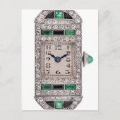 Art Deco Emeralds en Diamonds Watch Briefkaart (Voorkant)
