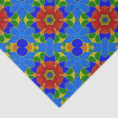 Art Deco Enamel Red Flower on Blue Cloisonne Style Tissuepapier (Detail)