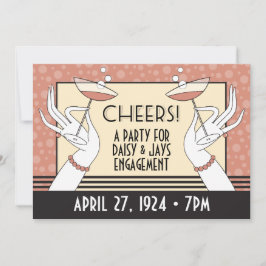 Art Deco Engagement Party Douche Uitnodigingen HZ