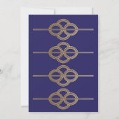 Art Deco Engagement Party Nodig Navy Gold uit 1920 Kaart (Achterkant)