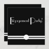 Art Deco Engagement Party Retro  Kaart (Voorkant / Achterkant)
