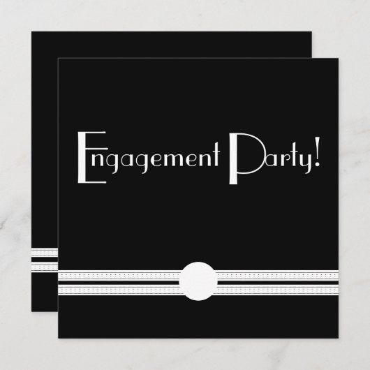 Art Deco Engagement Party Retro  Kaart (Voorkant / Achterkant)