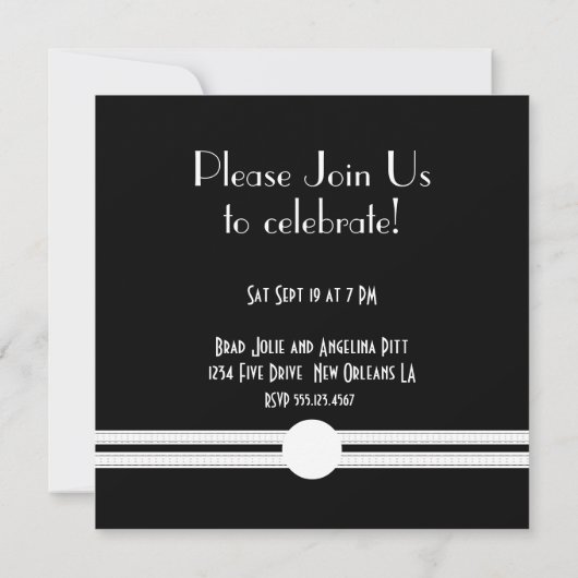 Art Deco Engagement Party Retro  Kaart (Achterkant)