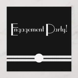 Art Deco Engagement Party Retro Kaart