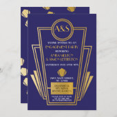 Art Deco Engagement Party uit 1920s nodigt Gatsby Kaart (Voorkant / Achterkant)