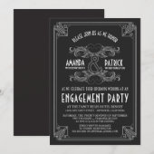 Art Deco  Engagement Party Uitnodigingen (Voorkant / Achterkant)