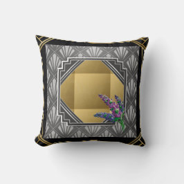 Art Deco English Lavender black grijs zilver goud Kussen