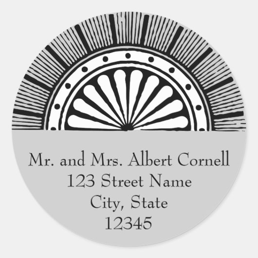 Art Deco Envelope Seal Ronde Sticker (Voorkant)