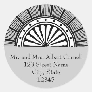 Art Deco Envelope Seal Ronde Sticker