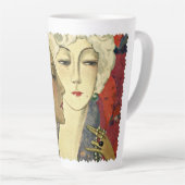 Art Deco Era Dames Latte Mok (Rechterhoek)