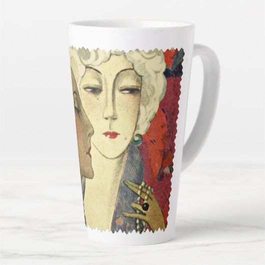 Art Deco Era Dames Latte Mok (Rechterhoek)