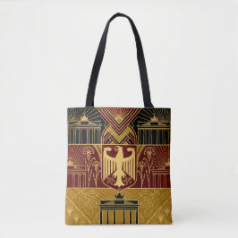 Art Deco Erfgoed Vlag | Duitsland Aangepaste Naam Tote Bag