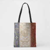 Art Deco Erfgoed Vlag | Frankrijk Aangepaste Naam Tote Bag (Voorkant)