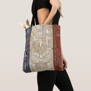 Art Deco Erfgoed Vlag Frankrijk Aangepaste Naam Tote Bag
