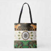 Art Deco Erfgoed Vlag | India Aangepaste Naam Tote Bag (Voorkant)
