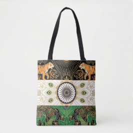 Art Deco Erfgoed Vlag | India Aangepaste Naam Tote Bag