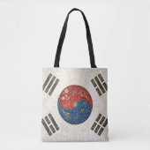 Art Deco Erfgoed Vlag | Zuid-Korea Aangepaste Naam Tote Bag (Voorkant)