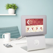 Art Deco-erfgoedvlag | Singapore | 1920 Decal Sticker (Laptop op bureau)