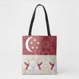 Art Deco-erfgoedvlag | Singapore Aangepaste naam Tote Bag