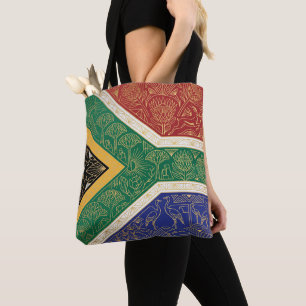 Art Deco-erfgoedvlag   Zuid-Afrika Aangepaste naam Tote Bag