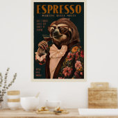 Art Deco Espresso Martini Drink Luiaard Poster (Keuken)