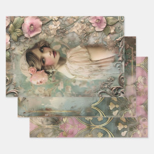 Art Deco Esthetiek Zware gewicht Decoupage Inpakpapier Vel