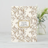 Art Deco euveau Elegant Gold Regering off White Kaart (Staand voorkant)