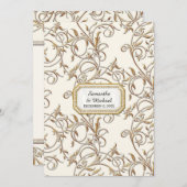 Art Deco euveau Elegant Gold Regering off White Kaart (Voorkant / Achterkant)