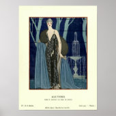  Art Deco Evening Dress & Coat Mode Art Poster (Voorkant)