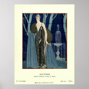Art Deco Evening Dress & Coat Mode Art Poster