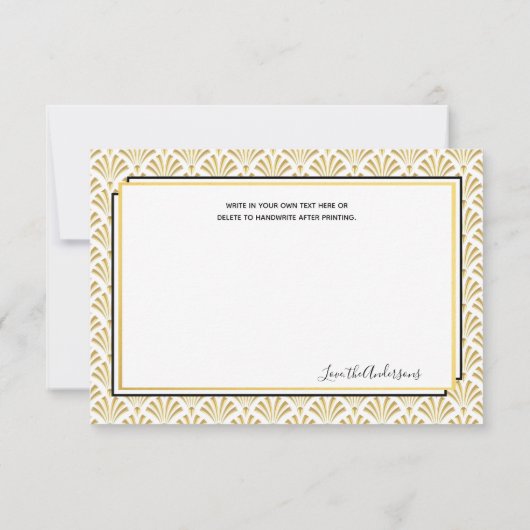 Art Deco Event Party Black Gold Bedankkaart (Achterkant)