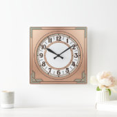 Art Deco Exclusief Roze Vierkante Klok (Huis)