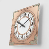 Art Deco Exclusief Roze Vierkante Klok (Hoek)