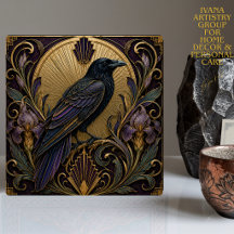 ART DECO EXOTISCHE RAVEN KERAMISCHE TEGEL
