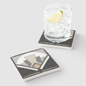 Art Deco-expressie Stenen Onderzetter (Zijkant)