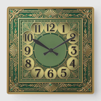 Art Deco Extra Vierkante Klok