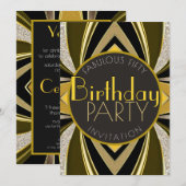 Art Deco Fabulous 50 Verjaardag Gatsby Party Kaart (Voorkant / Achterkant)