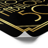 Art Deco FABULOUS 50th BIRTHDAY Sign Print (Hoek)