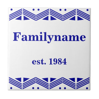 Art Deco Familienaam Tegeltje