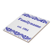 Art Deco Familienaam Tegeltje (Zijkant)